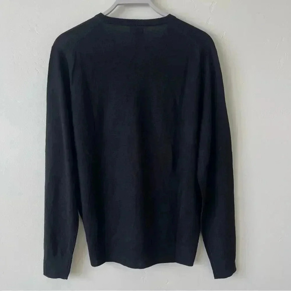 J.Crew Factory Machine washable merino wool blend V-neck sweater Black L NWT - Picture 5 of 6